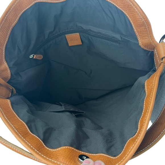 ECCO Leather Trimmed Textured Woven Tote Bag - Picture 6 of 8